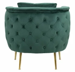 Poltrona in tessuto con braccioli verde - Prampolini