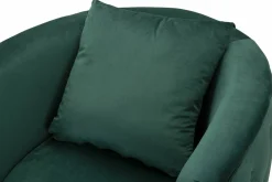 Poltrona in tessuto con braccioli verde - Prampolini