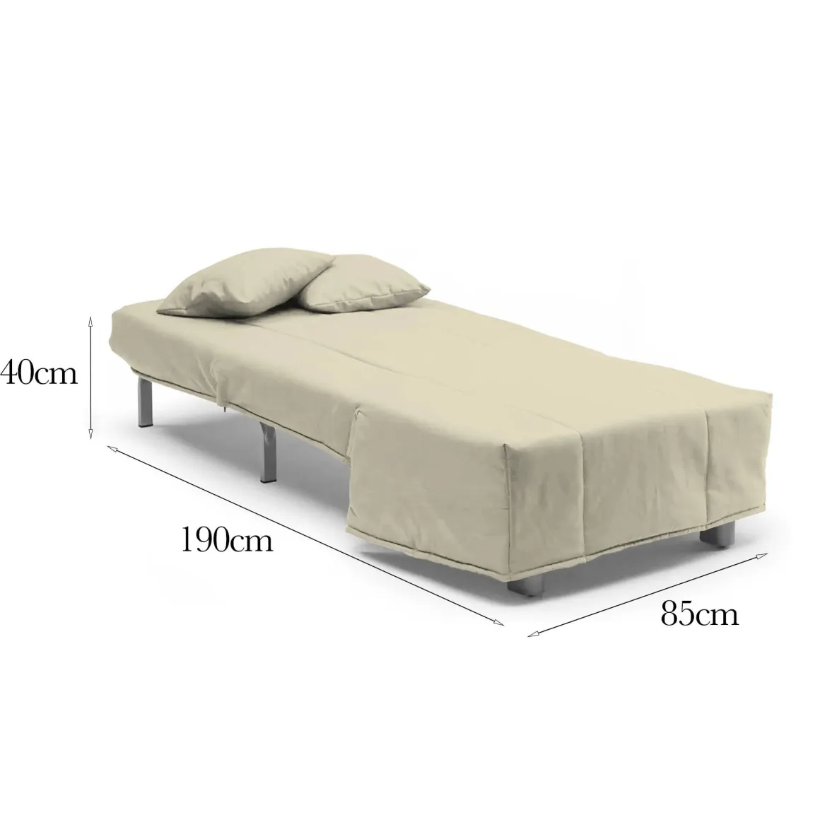 Poltrona in tessuto sfoderabile beige - Andreou