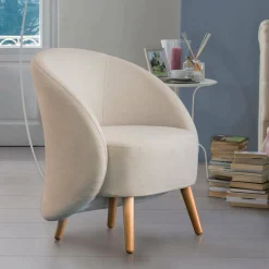 Poltrone|Poltroncine > Dmora Poltrona in tessuto tortora - Alla Grigio Tortora