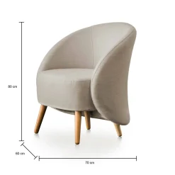 Poltrone|Poltroncine > Dmora Poltrona in tessuto tortora - Alla Grigio Tortora