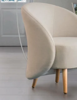 Poltrone|Poltroncine > Dmora Poltrona in tessuto tortora - Alla Grigio Tortora