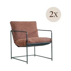 Poltrona Marrone Braccioli Peso Supportato 120 kg 61x67x75h cm, Materiale Struttura in Metallo - Appare
