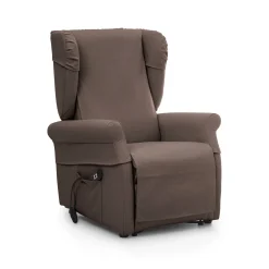 Poltrone|Poltrone Relax > Dmora Poltrona Sfoderabile Reclinabile 75x84x107h cm, Braccioli Made in Italy - Treia Marrone