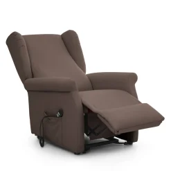 Poltrone|Poltrone Relax > Dmora Poltrona Sfoderabile Reclinabile 75x84x107h cm, Braccioli Made in Italy - Treia Marrone