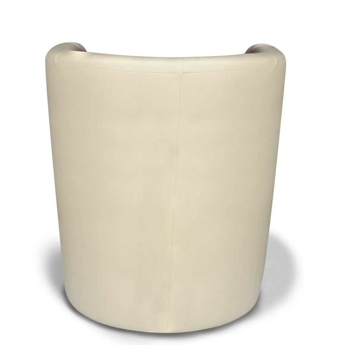 Poltrona moderna in ecopelle con braccioli beige - Ago