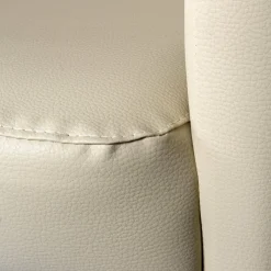 Poltrona moderna in ecopelle con braccioli beige - Ago