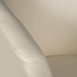 Poltrona moderna in ecopelle con braccioli beige - Ago