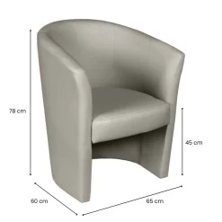 Poltrone|Poltroncine > Dmora Poltrona moderna in ecopelle con braccioli nera - Ago Nero