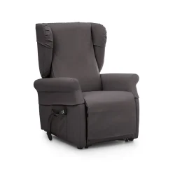 Poltrona Nero Antracite Sfoderabile Reclinabile 75x84x107h cm, Braccioli Made in Italy - Treia