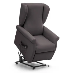 Poltrona Nero Antracite Sfoderabile Reclinabile 75x84x107h cm, Braccioli Made in Italy - Treia