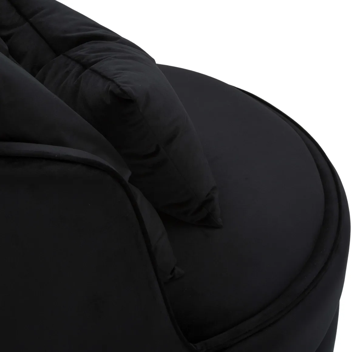 Poltrona Nero oro con Cuscini Materiale Struttura in Legno Nobilitato 84x84x72h cm, Materiale Struttura in Tessuto - Palang