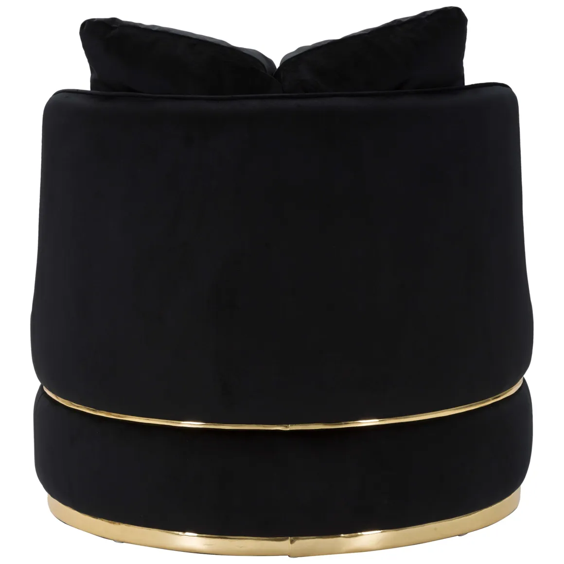 Poltrona Nero oro con Cuscini Materiale Struttura in Legno Nobilitato 84x84x72h cm, Materiale Struttura in Tessuto - Palang