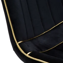 Poltrona Nero oro set da 2 Materiale Struttura in Metallo 51x59x79h cm, Materiale Struttura in Tessuto - Ribe