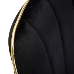 Poltrona Nero oro set da 2 Materiale Struttura in Metallo 51x59x79h cm, Materiale Struttura in Tessuto - Ribe