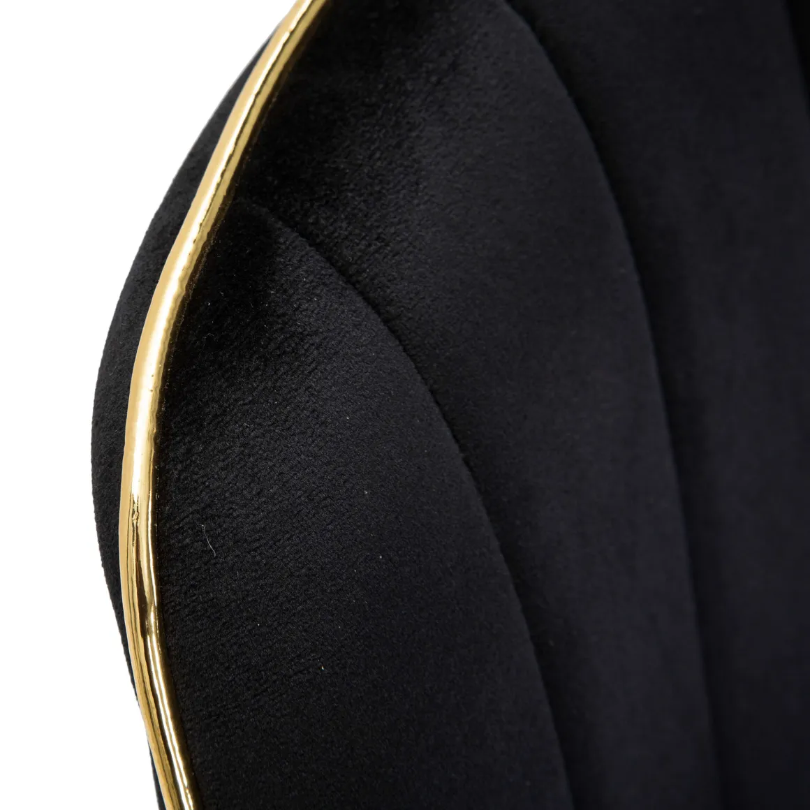 Poltrona Nero oro set da 2 Materiale Struttura in Metallo 51x59x79h cm, Materiale Struttura in Tessuto - Ribe