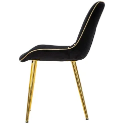 Poltrona Nero oro set da 2 Materiale Struttura in Metallo 51x59x79h cm, Materiale Struttura in Tessuto - Ribe