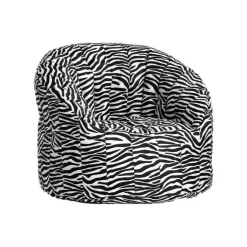 Poltrone|Poltroncine > Dmora Poltrona pouf in tessuto zebrata - Zante Bianco, Nero