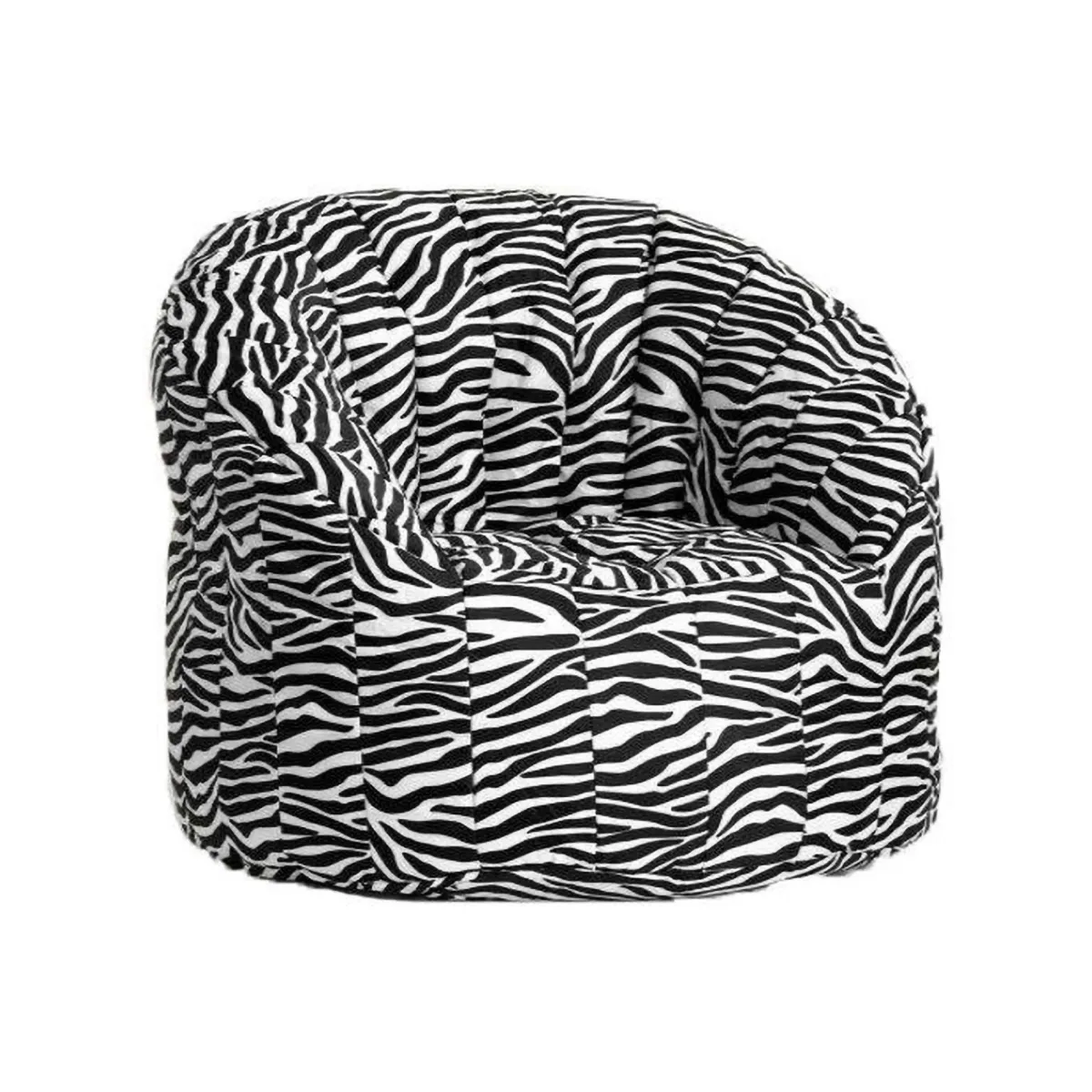 Poltrone|Poltroncine > Dmora Poltrona pouf in tessuto zebrata - Zante Bianco, Nero