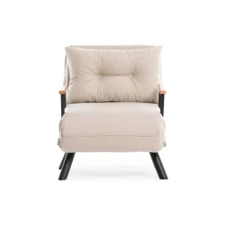 Poltrona reclinabile in tessuto con braccioli beige - Keoni