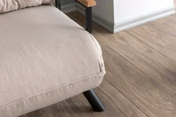 Poltrona reclinabile in tessuto con braccioli beige - Keoni