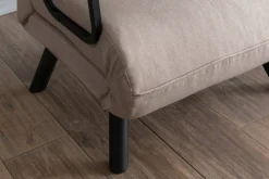 Poltrona reclinabile in tessuto con braccioli beige - Keoni