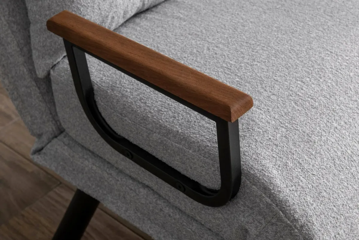 Poltrone|Poltrone Letto > Dmora Poltrona reclinabile in tessuto con braccioli grigia chiara - Keoni Grigio Chiaro