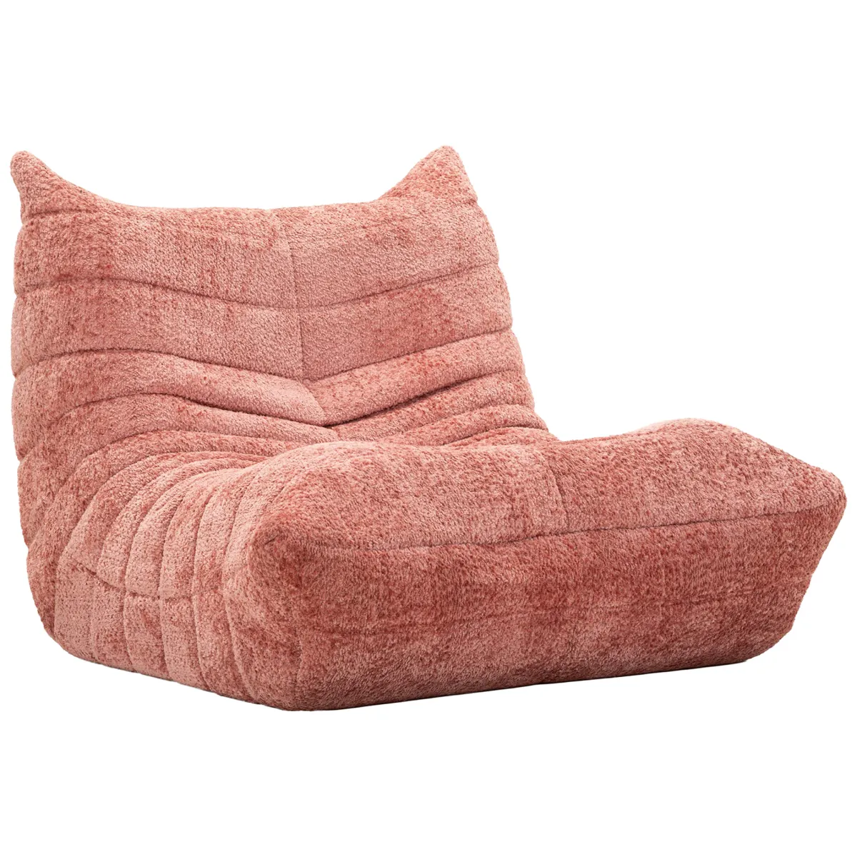 Poltrone > Dmora Poltrona Rivestimento in Tessuto Bouclè Materiale Struttura in Tessuto 27x27x108h cm, Altezza Seduta 45 cm - Battam Rosa
