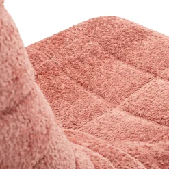 Poltrone > Dmora Poltrona Rivestimento in Tessuto Bouclè Materiale Struttura in Tessuto 27x27x108h cm, Altezza Seduta 45 cm - Battam Rosa