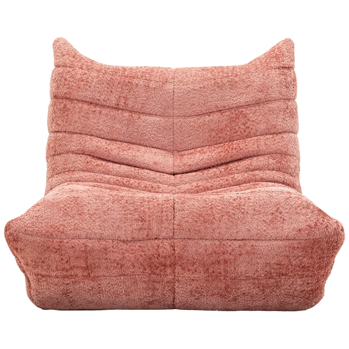 Poltrone > Dmora Poltrona Rivestimento in Tessuto Bouclè Materiale Struttura in Tessuto 27x27x108h cm, Altezza Seduta 45 cm - Battam Rosa