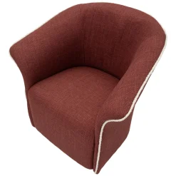 Poltrona Rosso Bianco Base Girevole Braccioli 84x66x80h cm, Materiale Struttura in Metallo - Toamas