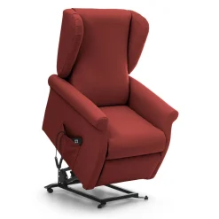 Poltrone|Poltrone Relax > Dmora Poltrona Sfoderabile Reclinabile 75x84x107h cm, Braccioli Made in Italy - Treia Rosso Bordeaux