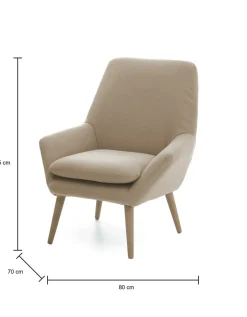 Poltrone|Poltroncine > Dmora Poltrona scandi in tessuto con braccioli - Anido Beige