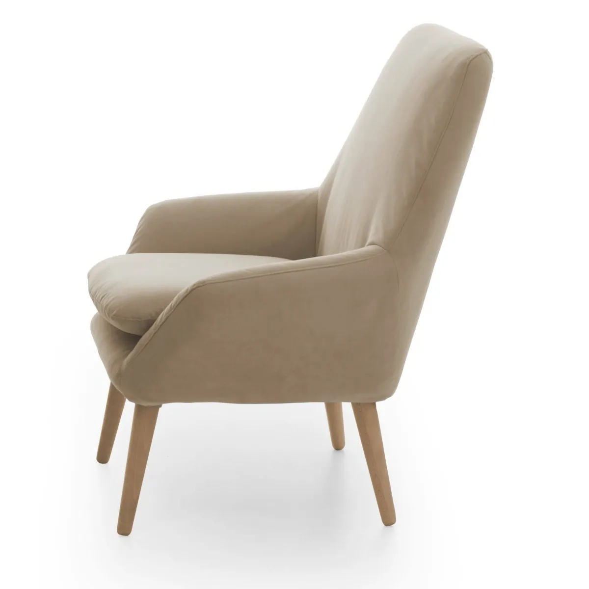 Poltrone|Poltroncine > Dmora Poltrona scandi in tessuto con braccioli - Anido Beige