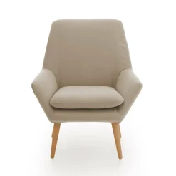 Poltrone|Poltroncine > Dmora Poltrona scandi in tessuto con braccioli - Anido Beige