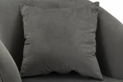Poltrone|Poltroncine > Dmora Poltrona spessa in poliestere con braccioli grigia e argento - Landi Argento, Grigio