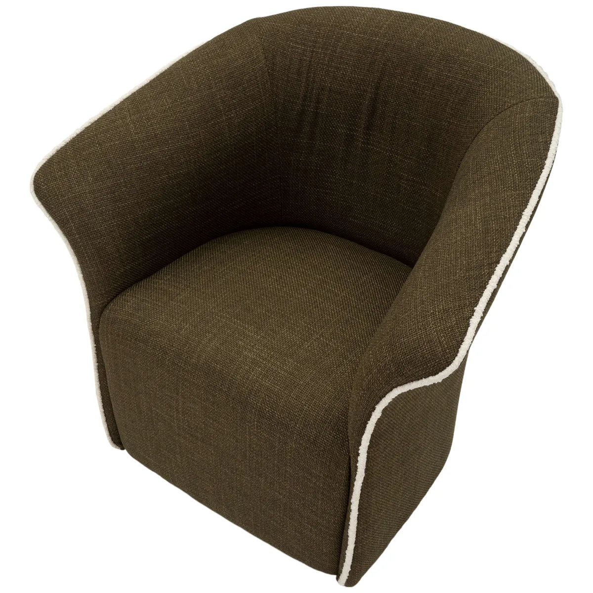 Poltrone > Dmora Poltrona Verde Bianco Base Girevole Braccioli 84x66x80h cm, Materiale Struttura in Metallo - Toamas Bianco, Verde