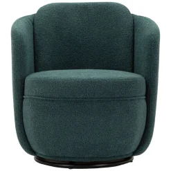 Poltrone > Dmora Poltrona Verde Ottanio Nero Base Girevole Braccioli 70x72x75h cm, Materiale Struttura in Legno Nobilitato - Morond Nero, Verde Ottanio
