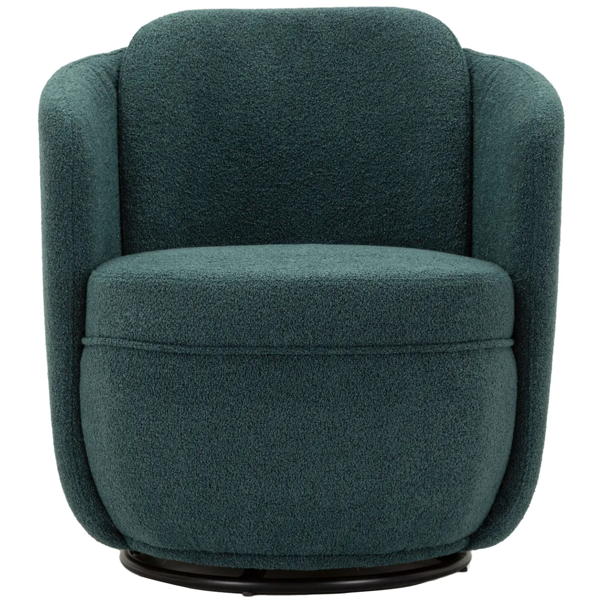 Poltrone > Dmora Poltrona Verde Ottanio Nero Base Girevole Braccioli 70x72x75h cm, Materiale Struttura in Legno Nobilitato - Morond Nero, Verde Ottanio