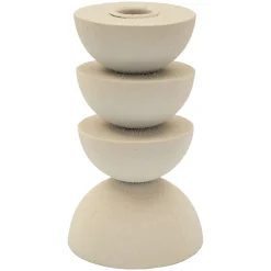 Portacandela Bianco Crema Sfumatura Colore Struttura Crema, - Farekani