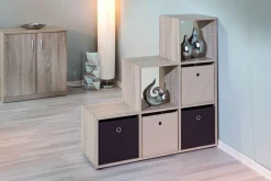 Portaoggetti pieghevole in polipropilene, color beige, cm 32x32x31