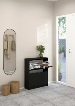 Porta scarpe 2 ante nera 70x85h cm - Larry