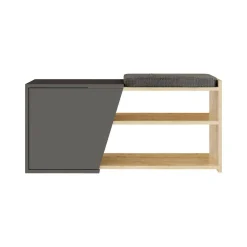 Porta scarpe bassa quercia e antracite 104x37h cm - Neneng