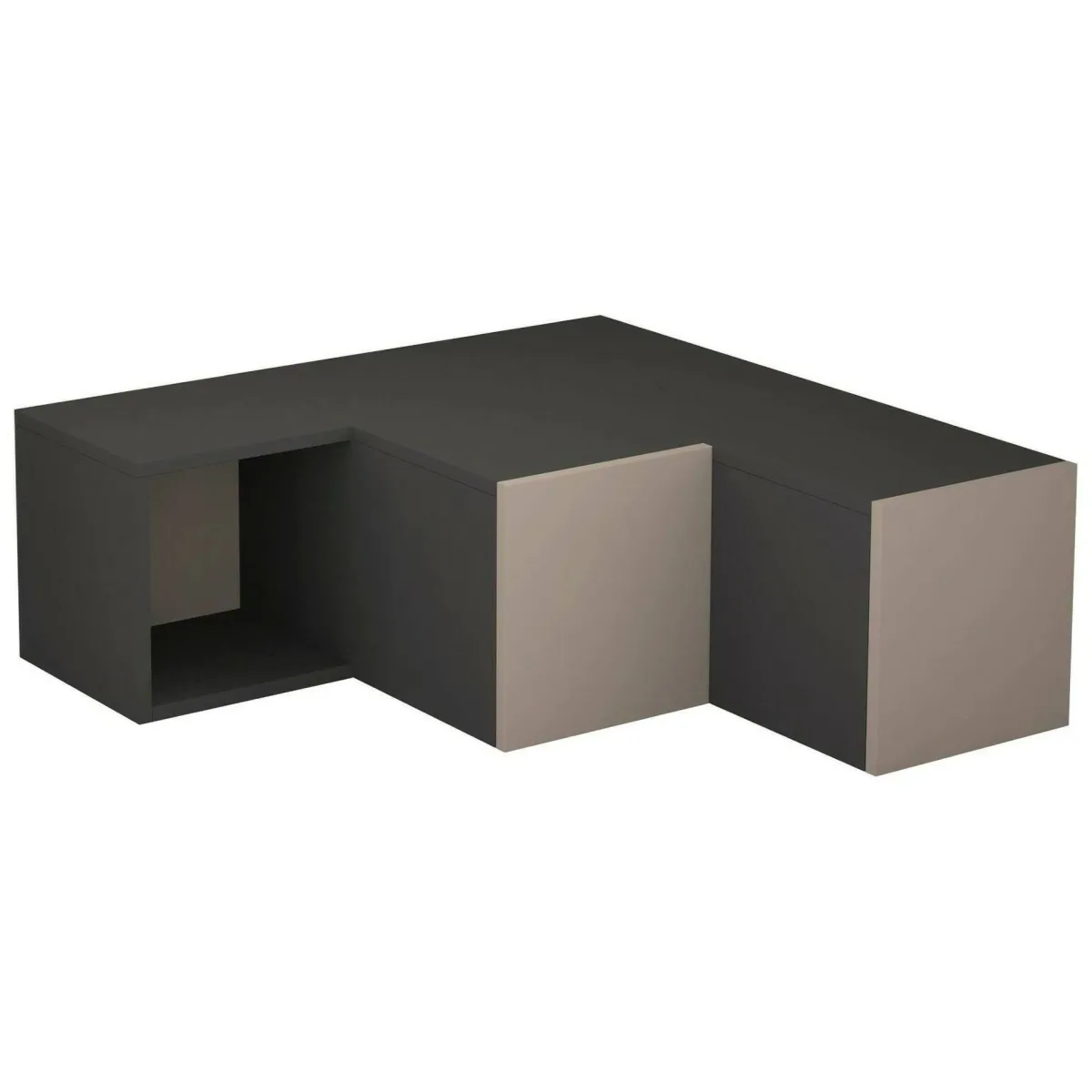 Mobili Porta Tv|Salotto > Dmora Porta TV antracite e beige 90x92x32h cm 2 ante e 2 cassetti - Fiorenza Beige, Nero Antracite