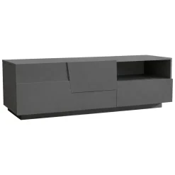 Porta TV antracite 150x44x46h cm 2 ante e 1 cassetto - Cecia