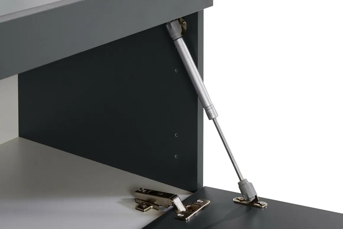 Mobili Porta Tv|Salotto > Dmora Porta TV antracite 220x44x46h cm 4 ante e 1 cassetto - Maestrale Nero Antracite