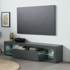 Porta TV antracite 160x40x35h cm in legno - Ivy