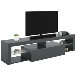 Porta TV antracite 160x40x35h cm in legno - Ivy