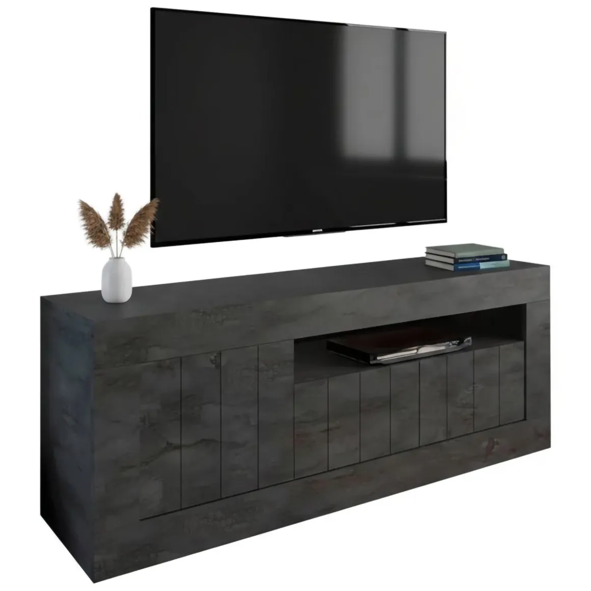 Porta TV ardesia 138x42x56h cm 3 ante - Iole