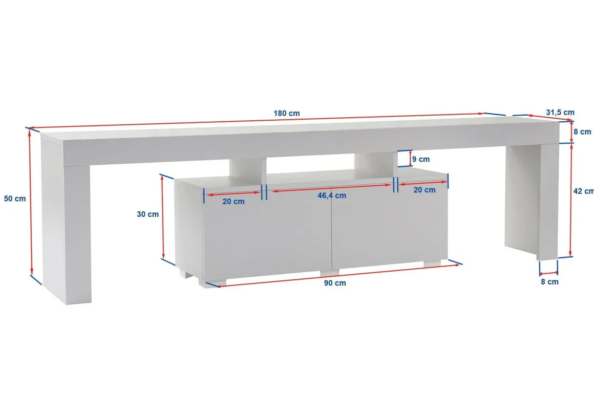 Porta TV beige 180x31x50h cm 2 ante - Andarna